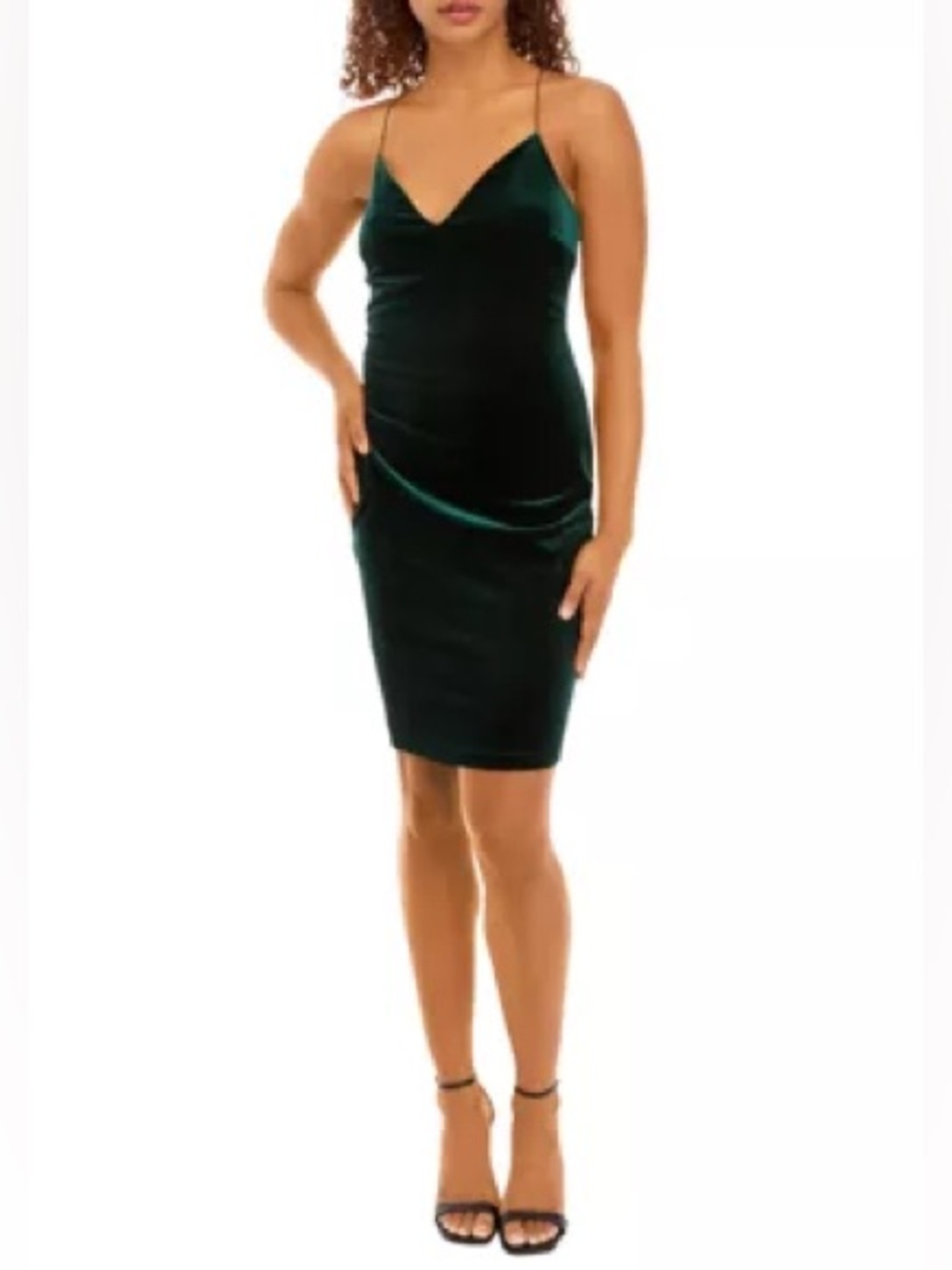 B. Darlin Velvet Strappy Fit and Flare Dress Womens Size XL